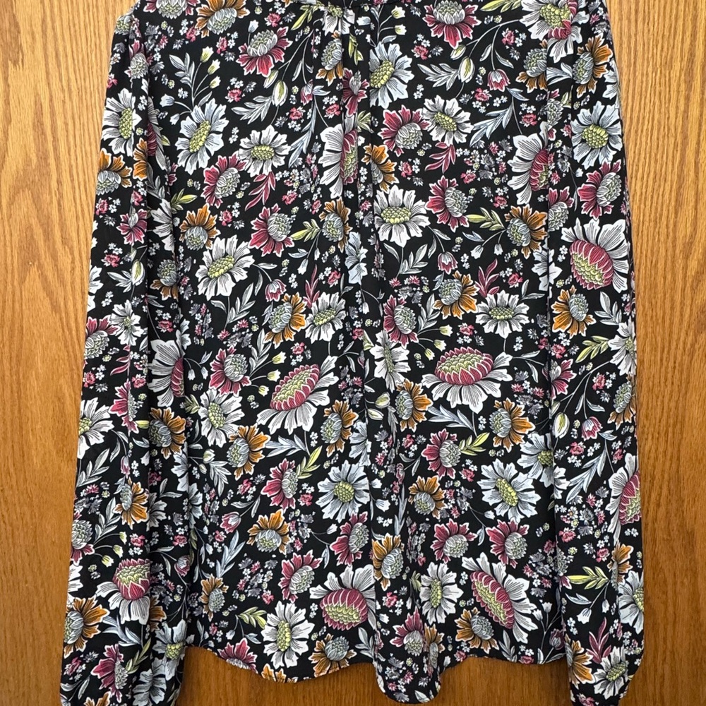 LOFT Floral Blouse - Black, White, Pink, Yellow